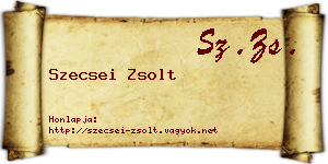 Szecsei Zsolt névjegykártya